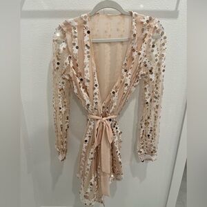 Sequin Mini Wrap Dress